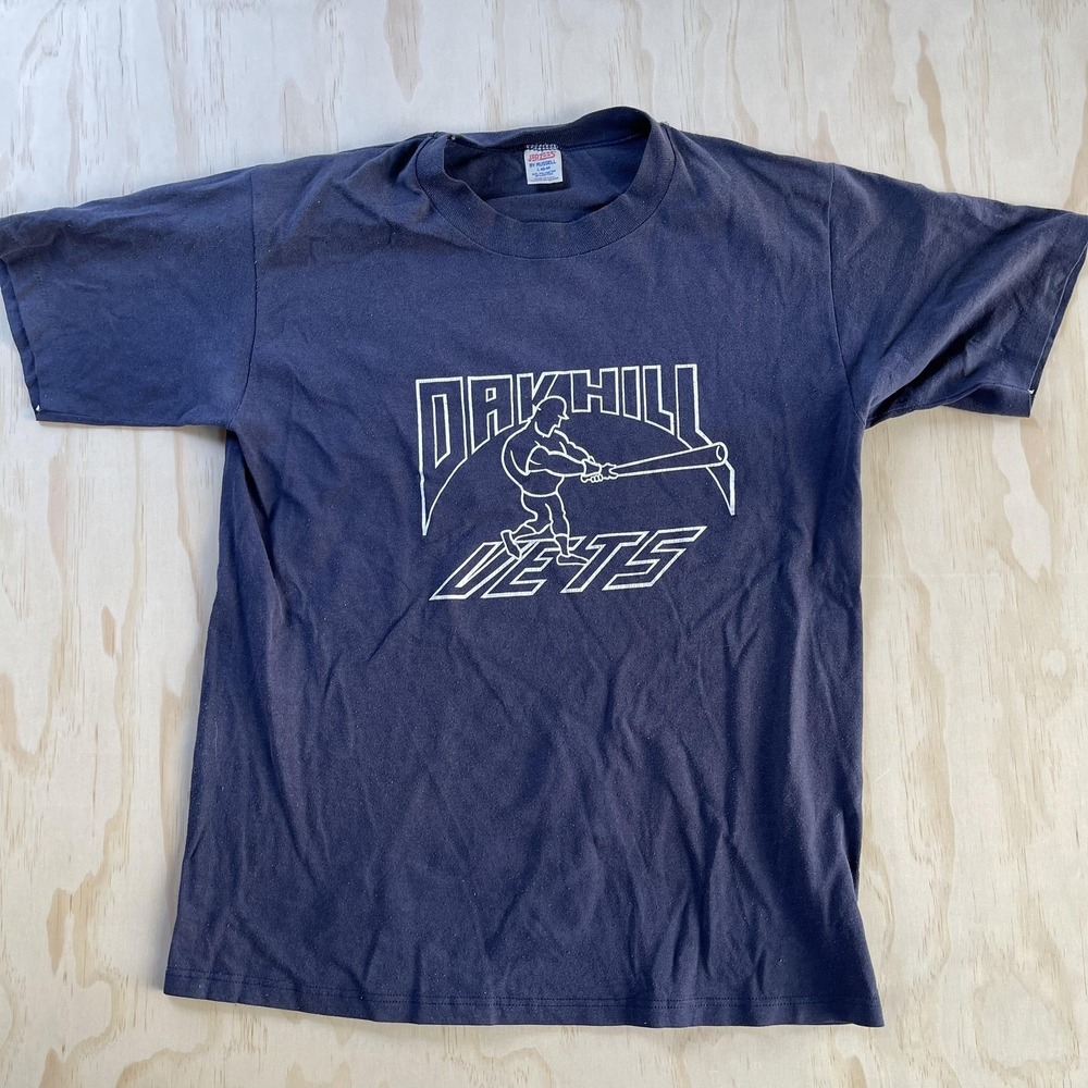 Vintage Jerzees By Russell Oakhill Jets Shirt Mens Large Baseball Tee T-Shirt